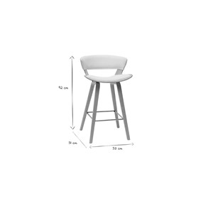 Tabouret de bar blanc et bois clair h65 cm syrah