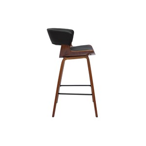 Tabouret de bar noir et bois foncé h65 cm syrah