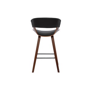 Tabouret de bar noir et bois foncé h65 cm syrah