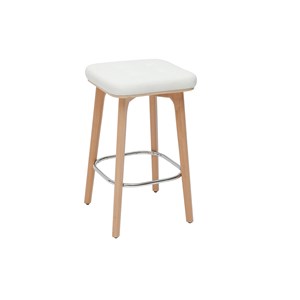 Tabourets de bar blancs et bois clair 65 cm (lot de 2) gramma