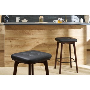 Tabourets de bar  noirs et bois foncé 65 cm (lot de 2) gramma