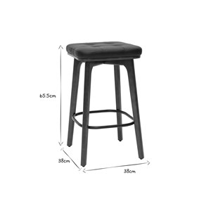 Tabourets de bar  noirs et bois foncé 65 cm (lot de 2) gramma