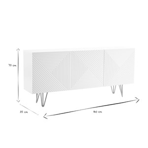 Buffet blanc et métal doré 3 portes l160 cm ozen