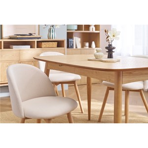 Chaises en tissu naturel et bois clair massif (lot de 2) celeste