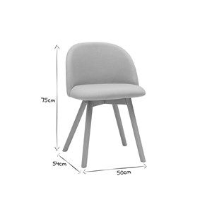 Chaises en tissu naturel et bois clair massif (lot de 2) celeste