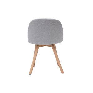 Chaises en tissu gris clair et bois clair massif (lot de 2) celeste