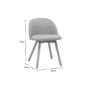 Chaises en tissu gris clair et bois clair massif (lot de 2) celeste