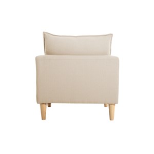 Fauteuil en tissu beige et bois clair kate