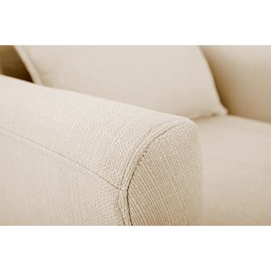 Fauteuil en tissu beige et bois clair kate