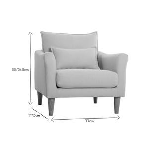 Fauteuil en tissu beige et bois clair kate
