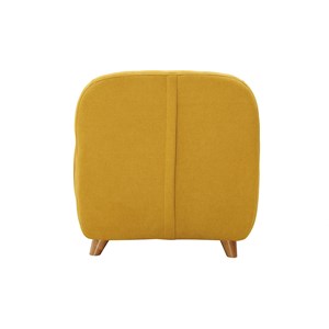 Fauteuil enfant en tissu effet velours jaune moutarde et bois clair norkid
