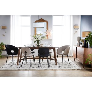 Chaise en tissu velours taupe et métal noir prisma