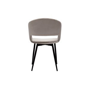 Chaise en tissu velours taupe et métal noir prisma