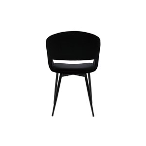 Chaise noire en tissu velours et métal prisma