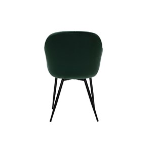 Chaise en tissu velours vert foncé et métal noir milly