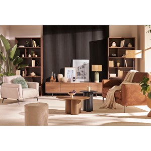 Table basse bois foncé noyer l78 cm hollen