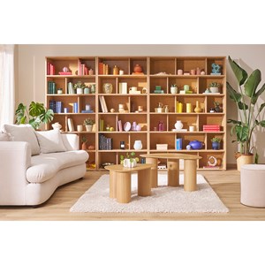 Bibliothèque finition bois clair chêne l140 cm epure