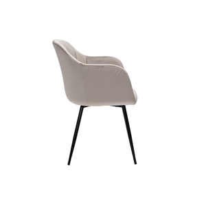 Chaise en tissu velours taupe et métal noir milly