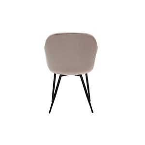 Chaise en tissu velours taupe et métal noir milly