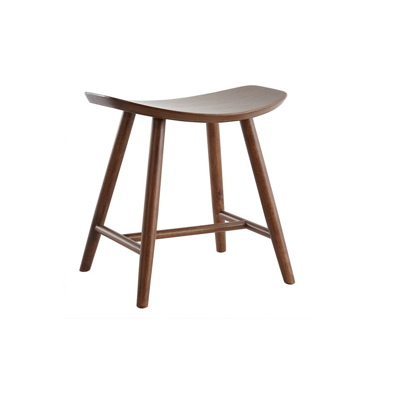 Miliboo - Tabouret bas bois foncé h46.5 demory