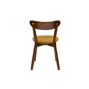 Chaises bois foncé chêne et tissu effet velours jaune moutarde (lot de 2) dove