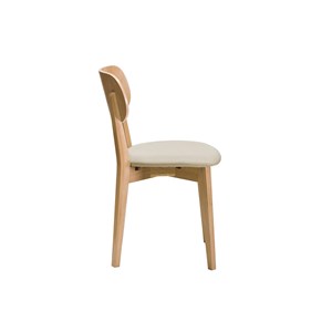 Chaises  en bois clair chêne et tissu beige (lot de 2) lucia