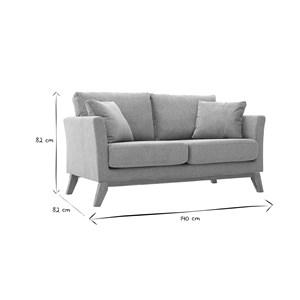 Canapé déhoussable 2 places en tissu effet velours texturé terracotta oslo