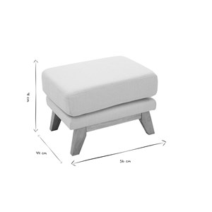 Pouf repose-pieds déhoussable en tissu beige et bois clair oslo