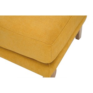 Pouf repose-pieds déhoussable en tissu effet velours jaune moutarde oslo