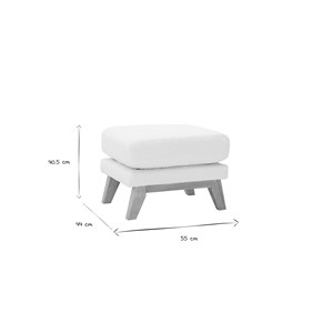 Pouf repose-pieds déhoussable en tissu effet laine bouclée blanc cassé oslo