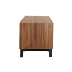 Meuble tv  bois foncé noyer et métal noir l200 cm manny