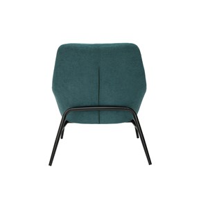 Fauteuil en tissu effet velours bleu canard et métal noir maxine