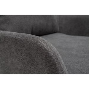 Fauteuil en tissu effet velours gris foncé et métal noir maxine