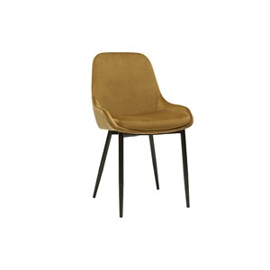 Chaises en tissu velours bronze et métal noir (lot de 2) holo
