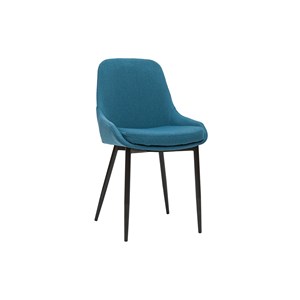 Chaises en tissu bleu canard et métal noir (lot de 2) holo