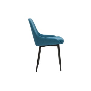 Chaises en tissu bleu canard et métal noir (lot de 2) holo