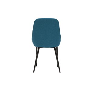 Chaises en tissu bleu canard et métal noir (lot de 2) holo