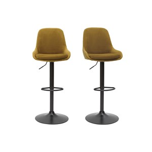 Tabourets de bar réglables velours bronze (lot de 2) holo