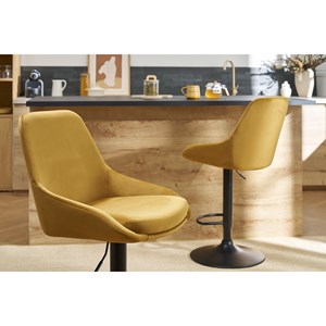 Tabourets de bar réglables velours bronze (lot de 2) holo