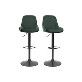 Tabourets de bar réglables velours vert (lot de 2) holo