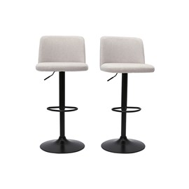 Tabourets de bar réglables en tissu effet velours texturé beige (lot de 2) monti