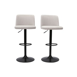 Tabourets de bar réglables en tissu effet velours texturé beige (lot de 2) monti