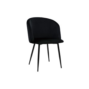Chaises noires en tissu velours et métal (lot de 2) vanity