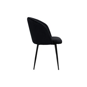 Chaises noires en tissu velours et métal (lot de 2) vanity