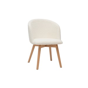 Chaises en tissu effet laine bouclée blanc cassé (lot de 2) vanity