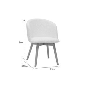 Chaises en tissu effet laine bouclée blanc cassé (lot de 2) vanity