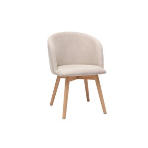 Chaises en tissu effet velours beige et bois clair (lot de 2) vanity