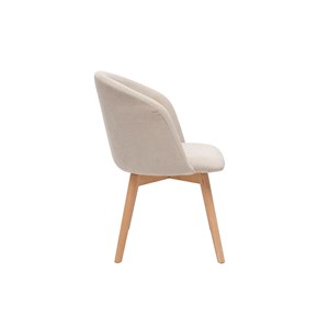 Chaises en tissu effet velours beige et bois clair (lot de 2) vanity