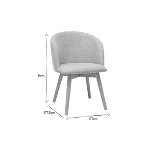 Chaises en tissu effet velours beige et bois clair (lot de 2) vanity