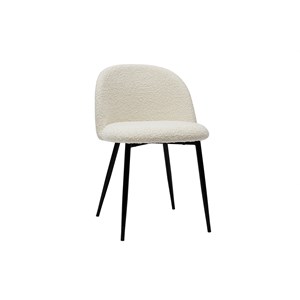 Chaises en tissu effet laine bouclée blanc cassé (lot de 2) celeste